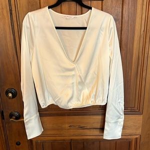Good American Satin Wrap Blouse Size 1